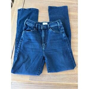 MOTHER Denim The Hustler Ankle Jeans Chip On My Shoulder Finished Hem Size 25